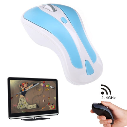 PR-01 6D Gyroscope Fly Air Mouse 2.4G USB Receiver 1600 DPI Wireless Optical Mouse for Computer PC Android Smart TV Box (Blue + White)-garmade.com