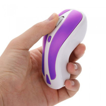 PR-01 6D Gyroscope Fly Air Mouse 2.4G USB Receiver 1600 DPI Wireless Optical Mouse for Computer PC Android Smart TV Box (Purple + White)-garmade.com