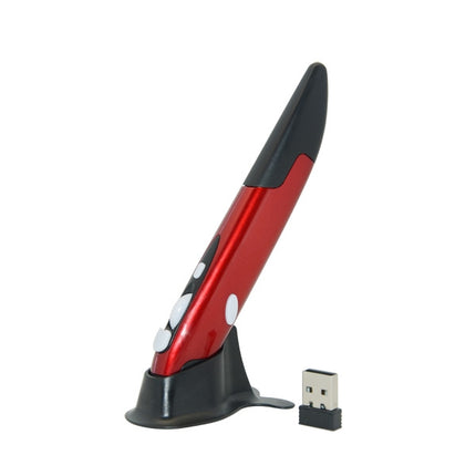 PR-03 2.4G USB Receiver Adjustable 1600 DPI Wireless Optical Pen Mouse for Computer PC Laptop Drawing Teaching (Red)-garmade.com