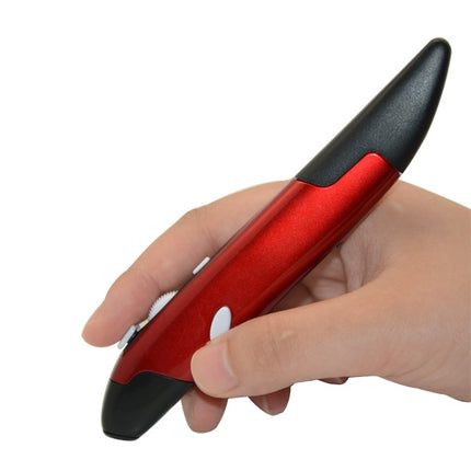 PR-03 2.4G USB Receiver Adjustable 1600 DPI Wireless Optical Pen Mouse for Computer PC Laptop Drawing Teaching (Red)-garmade.com