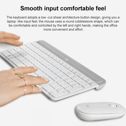 Logitech MK470 Wireless Silence Keyboard Mouse Set (White)-garmade.com