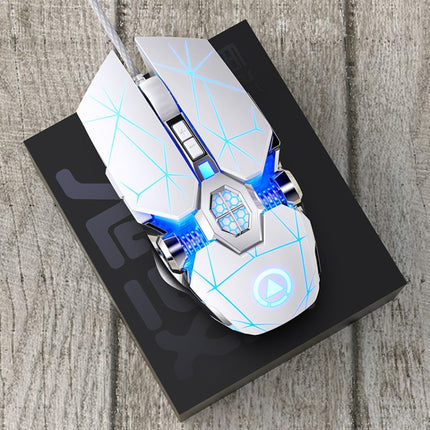 YINDIAO 3200DPI 4-modes Adjustable 7-keys RGB Light Wired Gaming Mechanical Mouse, Style: Silent Version(White)-garmade.com