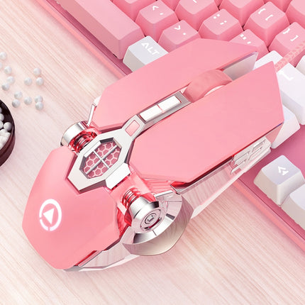 YINDIAO 3200DPI 4-modes Adjustable 7-keys RGB Light Wired Gaming Mechanical Mouse, Style: Audio Version (Pink)-garmade.com
