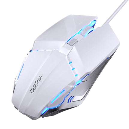YINDIAO 6 Keys Gaming Office USB Mute Mechanical Wired Mouse(White)-garmade.com