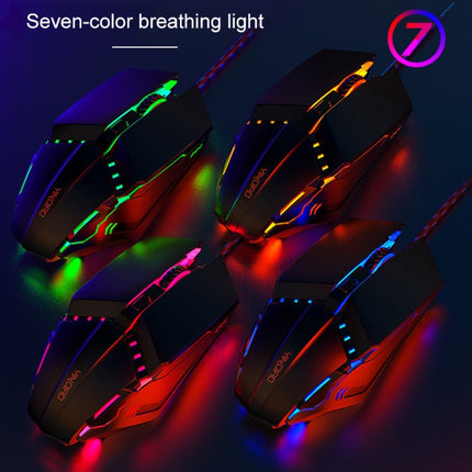 YINDIAO 6 Keys Gaming Office USB Mute Mechanical Wired Mouse(White)-garmade.com