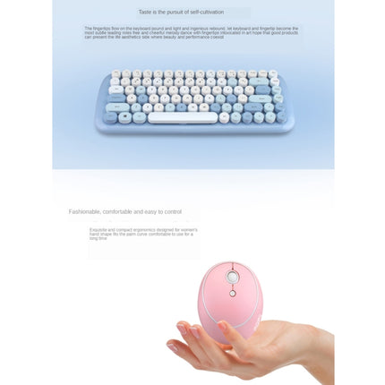 Mofii CADNY Pink Girl Heart Mini Mixed Color Wireless Keyboard Mouse Set(Pink)-garmade.com