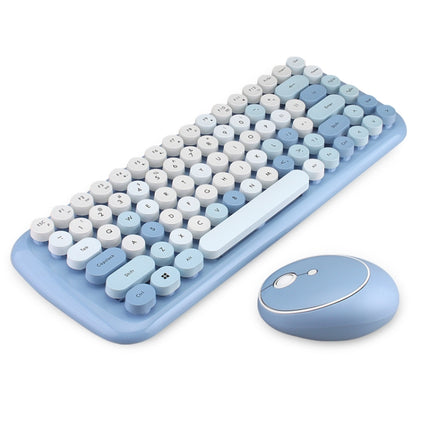 Mofii CADNY Pink Girl Heart Mini Mixed Color Wireless Keyboard Mouse Set(Blue)-garmade.com