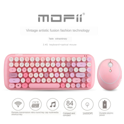 Mofii CADNY Pink Girl Heart Mini Mixed Color Wireless Keyboard Mouse Set(Blue)-garmade.com