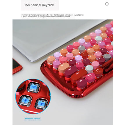 Mofii Girly Heart Lipstick Wireless Bluetooth Keyboard (Red)-garmade.com