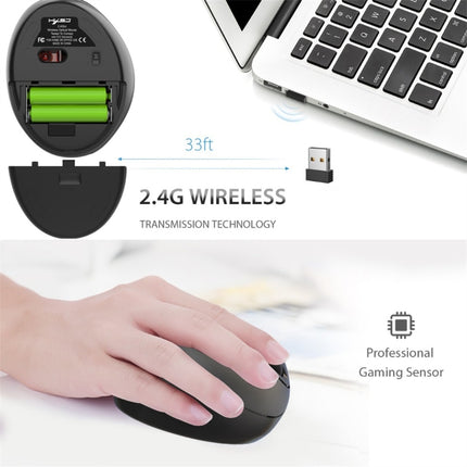 HXSJ T33 2.4GHz Ergonomic Optical Wireless Notebook PC Mouse (Black)-garmade.com