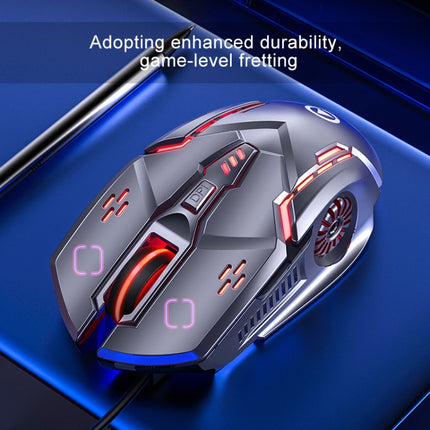 YINDIAO G5 3200DPI 4-modes Adjustable 6-keys RGB Light Silent Wired Gaming Mouse (Black)-garmade.com