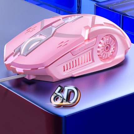 YINDIAO G5 3200DPI 4-modes Adjustable 6-keys RGB Light Wired Gaming Mouse (Pink)-garmade.com