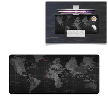 YINDIAO Large Rubber Mouse Pad Anti-skid Gaming Office Desk Pad Keyboard Mat, Size: 800x300mm (World Map)-garmade.com