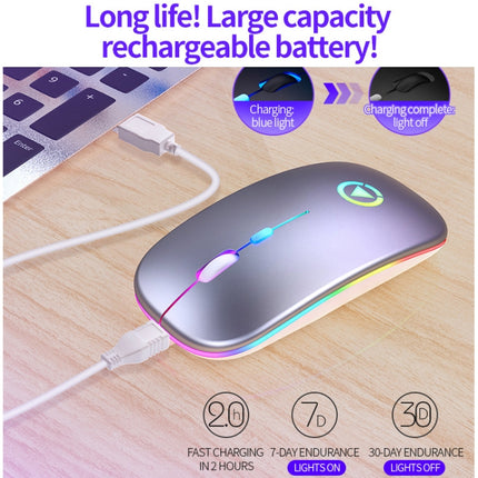YINDIAO A2 2.4GHz 1600DPI 3-modes Adjustable RGB Light Rechargeable Wireless Silent Mouse (White)-garmade.com
