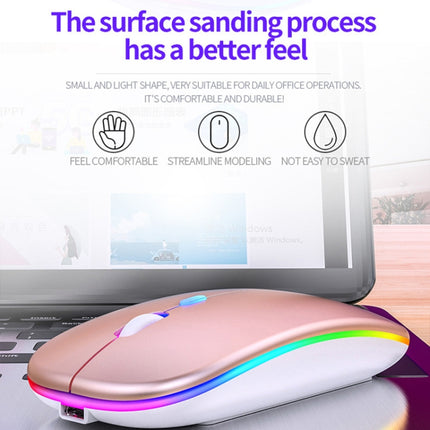YINDIAO A2 2.4GHz 1600DPI 3-modes Adjustable RGB Light Rechargeable Wireless Silent Mouse (Grey)-garmade.com