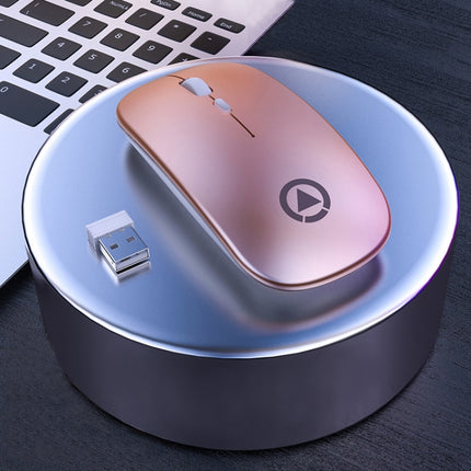 YINDIAO A2 2.4GHz 1600DPI 3-modes Adjustable Wireless Silent Mouse, Battery Powered(Rose Gold)-garmade.com