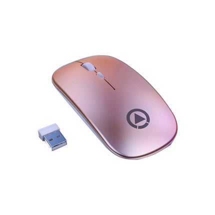 YINDIAO A2 2.4GHz 1600DPI 3-modes Adjustable Wireless Silent Mouse, Battery Powered(Rose Gold)-garmade.com