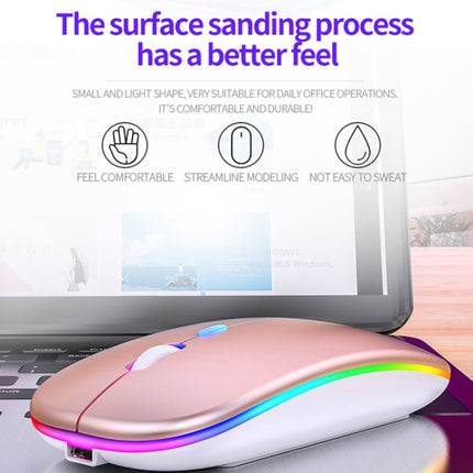 YINDIAO A2 BT3.0 + BT5.0 + 2.4GHz 1600DPI 3-modes Adjustable RGB Light Wireless Silent Bluetooth Mouse (White)-garmade.com