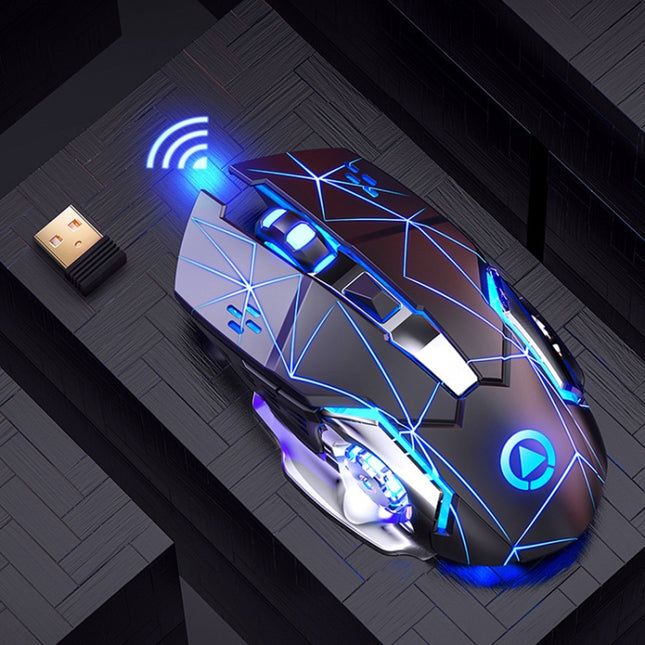 YINDIAO A4 2.4GHz 1600DPI 3-modes Adjustable Rechargeable Wireless Silent Gaming Mouse (Star Black)-garmade.com