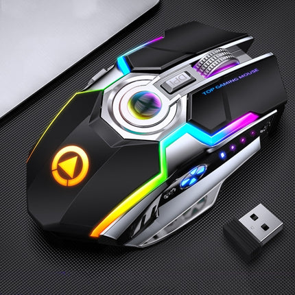 YINDIAO A5 2.4GHz 1600DPI 3-modes Adjustable Rechargeable RGB Light Wireless Silent Gaming Mouse (Black)-garmade.com