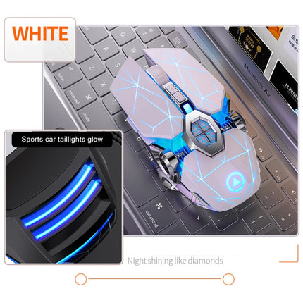 YINDIAO A7 2.4GHz 1600DPI 3-modes Adjustable 7-keys Rechargeable RGB Light Wireless Silent Gaming Mouse (White)-garmade.com