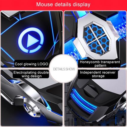 YINDIAO A7 2.4GHz 1600DPI 3-modes Adjustable 7-keys Rechargeable RGB Light Wireless Silent Gaming Mouse (White)-garmade.com
