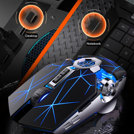 YINDIAO A7 2.4GHz 1600DPI 3-modes Adjustable 7-keys Rechargeable RGB Light Wireless Silent Gaming Mouse (Black)-garmade.com