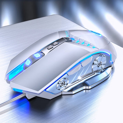 YINDIAO G3PRO 3200DPI 4-modes Adjustable 7-keys RGB Light Wired Gaming Mouse (White)-garmade.com