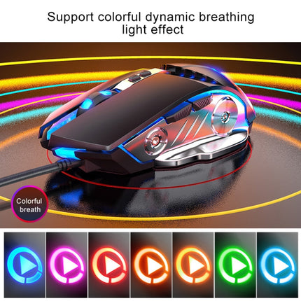 YINDIAO G3PRO 3200DPI 4-modes Adjustable 7-keys RGB Light Wired Gaming Mouse (White)-garmade.com
