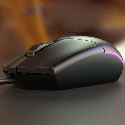 YINDIAO G3SE 1600DPI 3-modes Adjustable 3-keys RGB Light Wired Business Mouse (Black)-garmade.com