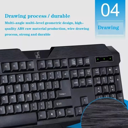 ZGB Q19 USB Wired Waterproof Keyboard Mouse Set(Black)-garmade.com