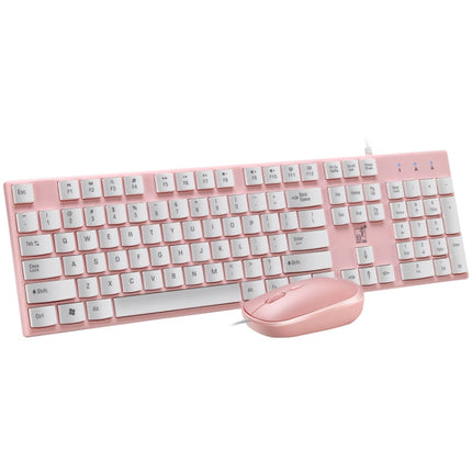 ZGB S600 Chocolate Candy Color Wired USB Keyboard Mouse Set (Pink)-garmade.com