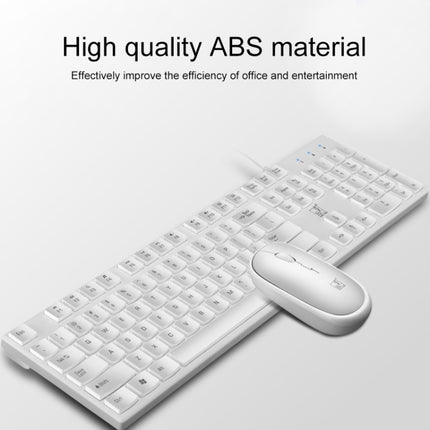 ZGB S600 Chocolate Candy Color Wired USB Keyboard Mouse Set (White)-garmade.com