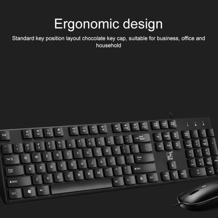 ZGB S600 Chocolate Candy Color Wired USB Keyboard Mouse Set (White)-garmade.com