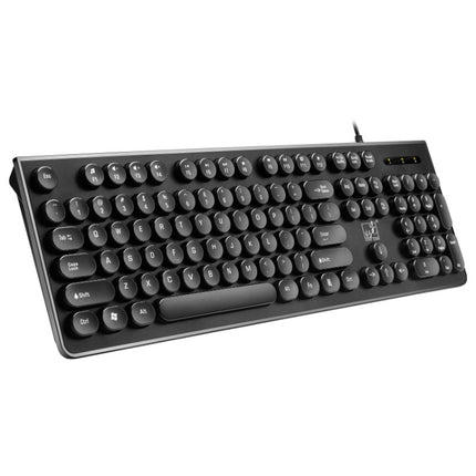 ZGB S500 Round Key USB Wired Computer Keyboard (Black)-garmade.com