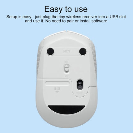 Logitech M172 1000DPI 2.4GHz Wireless Mouse (White)-garmade.com