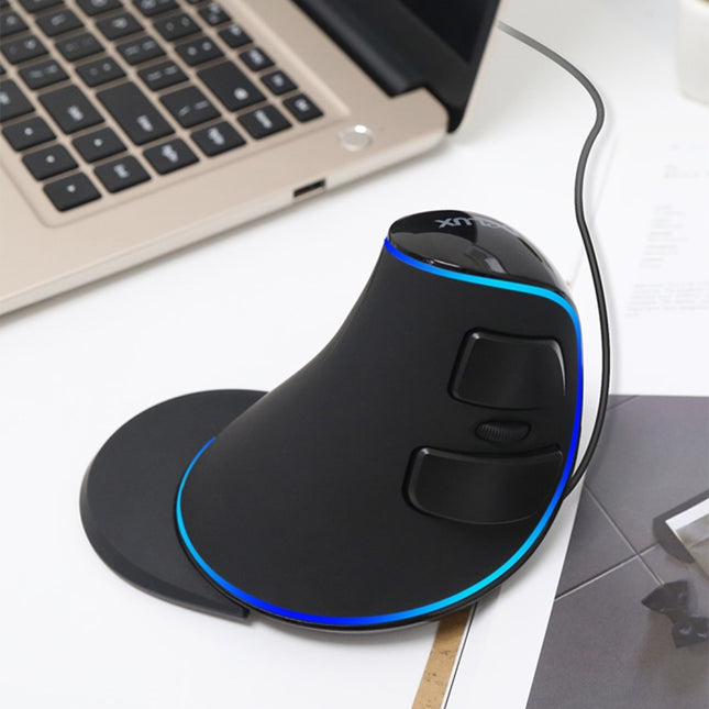 DELUX M618 Plus Wired Blue Version Optical Mouse Ergonomic Vertical Mouse 1600DPI-garmade.com