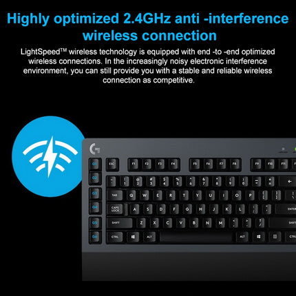 Logitech G613 Wireless Smart Bluetooth Dual Mode Silent Keyboard (Black)-garmade.com