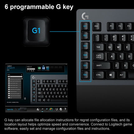 Logitech G613 Wireless Smart Bluetooth Dual Mode Silent Keyboard (Black)-garmade.com