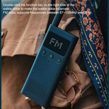 Original Xiaomi Mijia Mini Walkie Talkie 1S, Support FM Radio & Location Sharing(Blue)-garmade.com