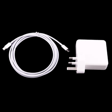 61W USB-C / Type-C Power Adapter with 2m USB Type-C Male to USB Type-C Male Charging Cable, For iPhone, Galaxy, Huawei, Xiaomi, LG, HTC and Other Smart Phones, Rechargeable Devices, UK Plug-garmade.com