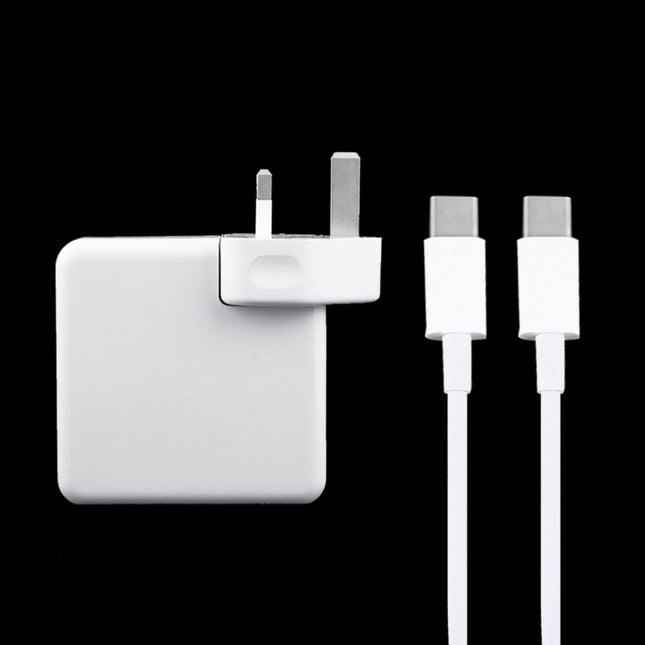 61W USB-C / Type-C Power Adapter with 2m USB Type-C Male to USB Type-C Male Charging Cable, For iPhone, Galaxy, Huawei, Xiaomi, LG, HTC and Other Smart Phones, Rechargeable Devices, UK Plug-garmade.com