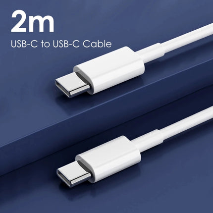 61W USB-C / Type-C Power Adapter with 2m USB Type-C Male to USB Type-C Male Charging Cable, For iPhone, Galaxy, Huawei, Xiaomi, LG, HTC and Other Smart Phones, Rechargeable Devices, EU Plug-garmade.com