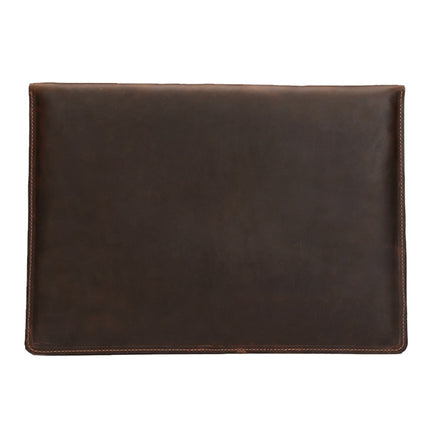 Universal Genuine Leather Business Laptop Tablet Bag (Coffee)-garmade.com