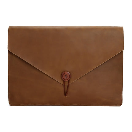 Universal Genuine Leather Business Laptop Tablet Bag (Yellow)-garmade.com