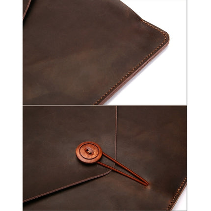Universal Genuine Leather Business Laptop Tablet Bag (Yellow)-garmade.com