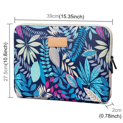 Lisen 15 inch Sleeve Case Ethnic Style Multi-color Zipper Briefcase Carrying Bag (Blue)-garmade.com