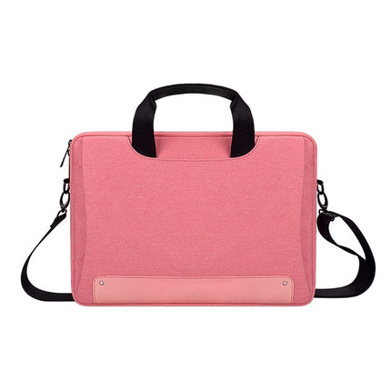 DJ08 Oxford Cloth Waterproof Wear-resistant Laptop Bag for 13.3 inch Laptops, with Concealed Handle & Luggage Tie Rod & Adjustable Shoulder Strap (Pink)-garmade.com