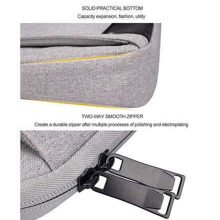 DJ08 Oxford Cloth Waterproof Wear-resistant Laptop Bag for 15.4 inch Laptops, with Concealed Handle & Luggage Tie Rod & Adjustable Shoulder Strap (Grey)-garmade.com