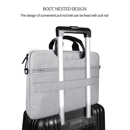 DJ08 Oxford Cloth Waterproof Wear-resistant Laptop Bag for 15.4 inch Laptops, with Concealed Handle & Luggage Tie Rod & Adjustable Shoulder Strap (Grey)-garmade.com
